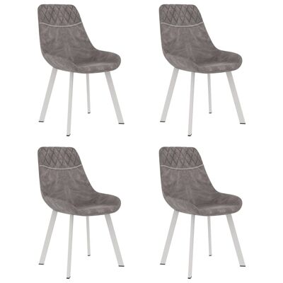 Homestoreking Sillas de comedor 4 piezas cuero artificial gris 31