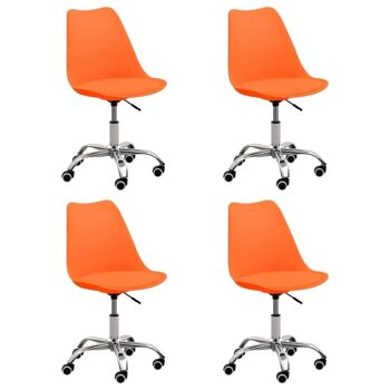 Homestoreking Chaises de salle à manger 4 pcs cuir artificiel orange 2