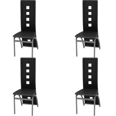 Homestoreking Esszimmerstühle 4 Stück Kunstleder schwarz 2