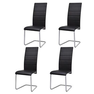 Homestoreking Chaises de salle à manger 4 pcs cuir artificiel noir 10