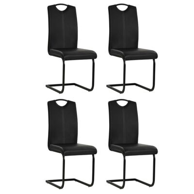 Homestoreking Chaises de salle à manger 4 pcs cuir artificiel noir 45