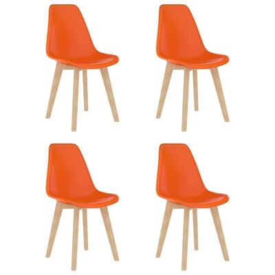 Homestoreking Dining room chairs 4 pcs plastic orange 2