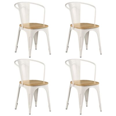 Homestoreking Dining room chairs 4 pcs solid mango wood white