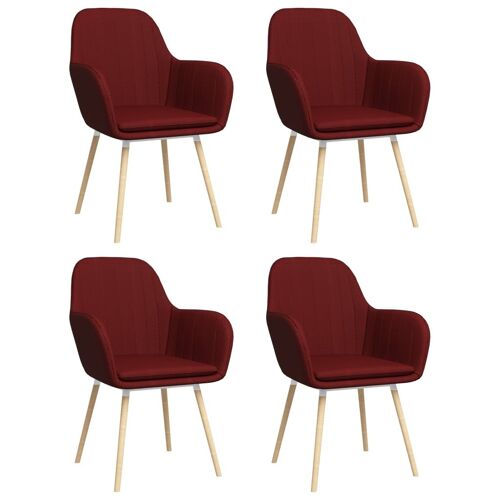 Homestoreking Eetkamerstoelen 4 st met armleuningen stof wijnr 1