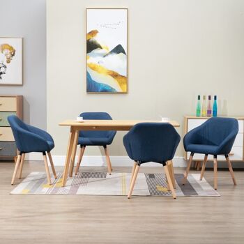 Homestoreking Chaises de salle à manger 4 pcs tissu bleu 15