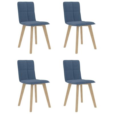 Homestoreking Sillas comedor 4 uds tela azul 24