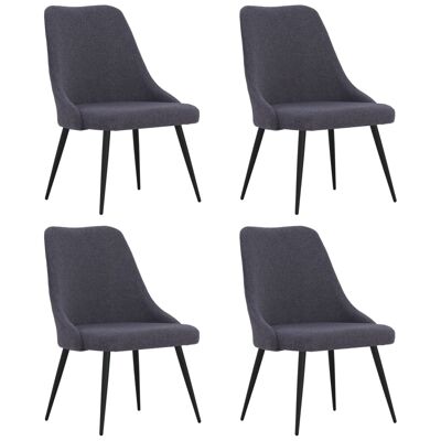 Homestoreking Dining room chairs 4 pcs fabric dark gray 12