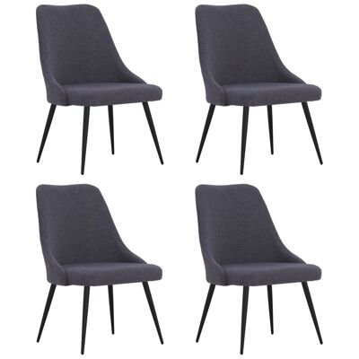 Homestoreking Eetkamerstoelen 4 st stof donkergrijs 12