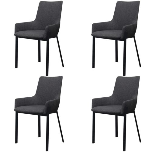 Homestoreking Eetkamerstoelen 4 st stof donkergrijs 20