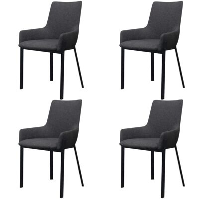 Homestoreking Dining room chairs 4 pcs fabric dark gray 20