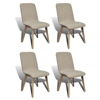 Homestoreking Dining room chairs 4 pcs fabric and solid oak b 1