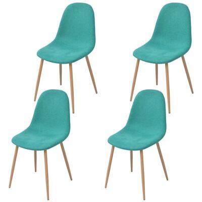 Homestoreking Dining room chairs 4 pcs fabric green 7
