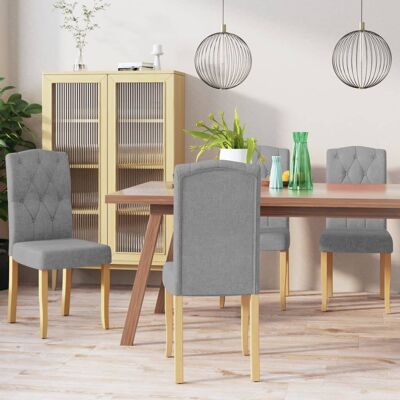 Homestoreking Sillas comedor 4 uds tela gris claro 12