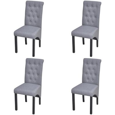 Homestoreking Sillas comedor 4 uds tela gris claro 28