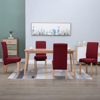 Homestoreking Chaises de salle à manger 4 pcs tissu rouge