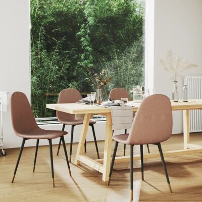 Homestoreking Dining room chairs 4 pcs fabric taupe 15