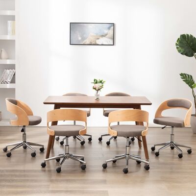 Homestoreking Sedie per sala da pranzo 6 pz legno curvo girevole e s 5