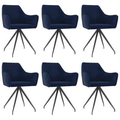 Homestoreking Dining room chairs 6 pcs velvet blue 9