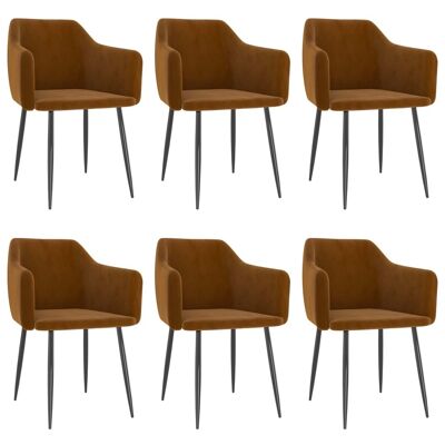 Homestoreking Dining room chairs 6 pcs velvet brown 14