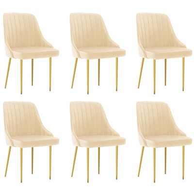 Homestoreking Dining room chairs 6 pcs velvet cream colored 4