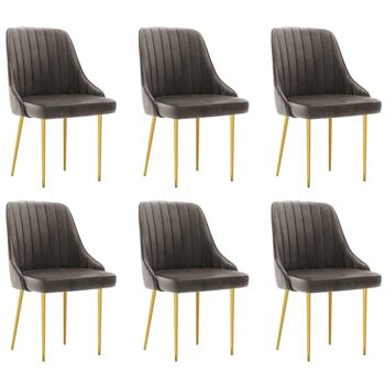 Homestoreking Chaises de salle à manger 6 pcs velours gris foncé 8