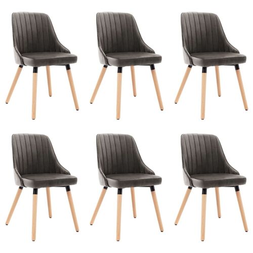 Homestoreking Eetkamerstoelen 6 st fluweel donkergrijs 16