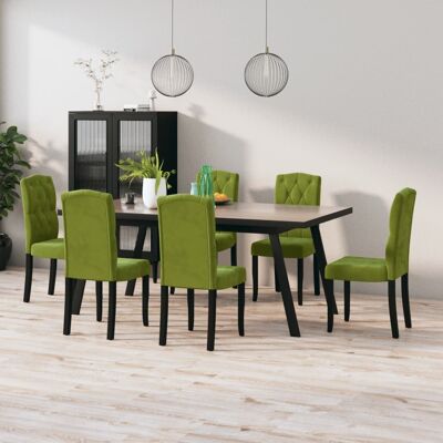 Homestoreking Dining room chairs 6 pcs velvet light green 4