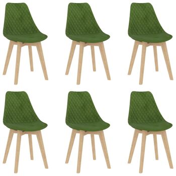 Homestoreking Chaises de salle à manger 6 pcs velours vert clair 19