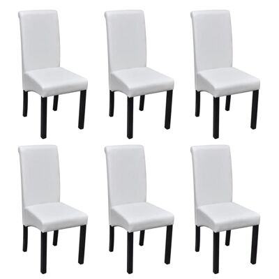Homestoreking Dining room chairs 6 pcs artificial leather white 7