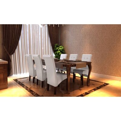Homestoreking Dining room chairs 6 pcs artificial leather white 16