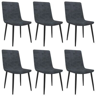 Homestoreking Chaises de salle à manger 6 pcs cuir artificiel noir 44