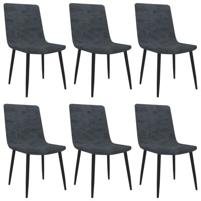 Homestoreking Sedie per sala da pranzo 6 pz ecopelle nero 44