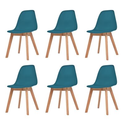 Homestoreking Dining room chairs 6 pcs plastic turquoise 1