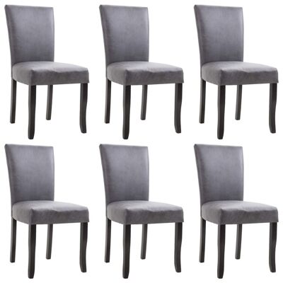 Homestoreking Sillas de comedor 6 uds antelina gris 5