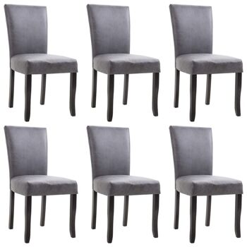 Homestoreking Chaises de salle à manger 6 pcs daim artificiel gris 5