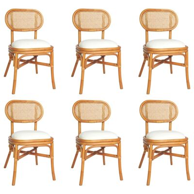 Homestoreking Dining room chairs 6 pcs linen light brown