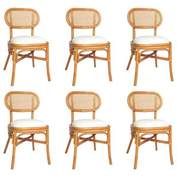 Homestoreking Chaises de salle à manger 6 pcs lin marron clair