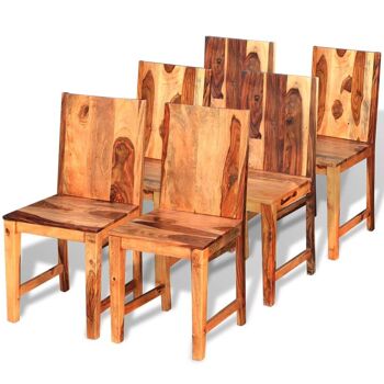 Homestoreking Chaises de salle à manger 6 pcs bois de sesham massif 2