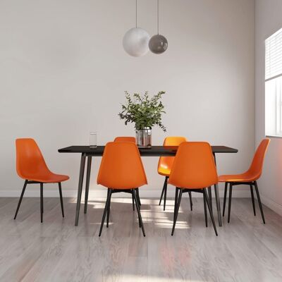 Homestoreking Sillas de comedor 6 uds PP naranja