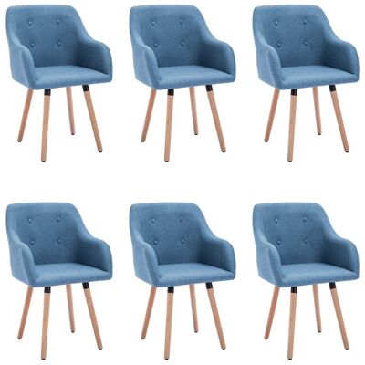 Homestoreking Dining room chairs 6 pcs fabric blue 2