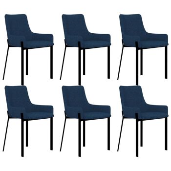 Homestoreking Chaises de salle à manger 6 pcs tissu bleu 15