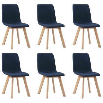 Homestoreking Chaises de salle à manger 6 pcs tissu bleu 24