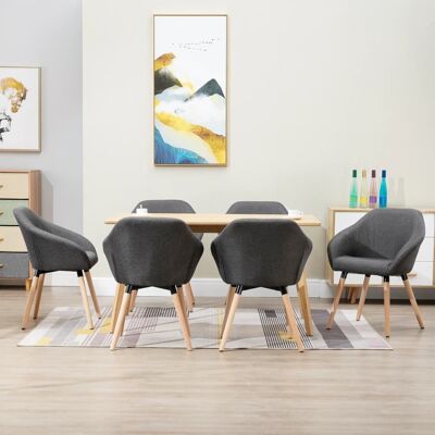 Homestoreking Sedie sala da pranzo 6 pz tessuto grigio scuro 16