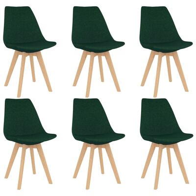 Homestoreking Dining room chairs 6 pcs fabric dark green