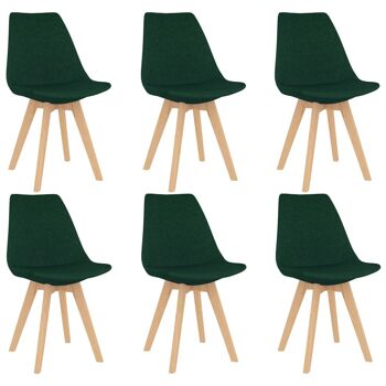 Homestoreking Chaises de salle à manger 6 pcs tissu vert foncé