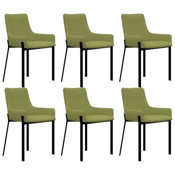 Homestoreking Chaises de salle à manger 6 pcs tissu vert 10