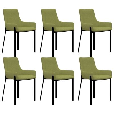 Mobili Sedie da pranzo 6 pz tessuto verde 10