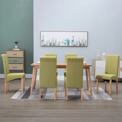 Homestoreking Sedie sala da pranzo 6 pz tessuto verde 21