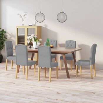 Homestoreking Chaises de salle à manger 6 pcs tissu gris clair 8