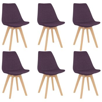 Homestoreking Chaises de salle à manger 6 pcs tissu violet 3